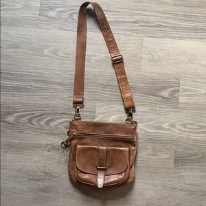 Genuine Leather Roots Side Saddle Purse